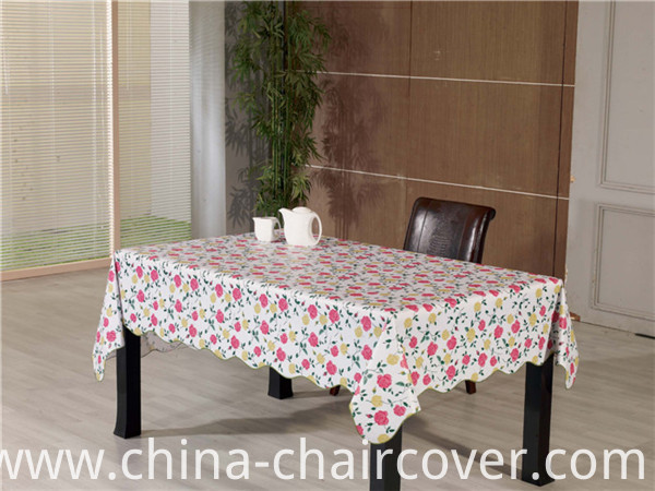 PVC Printed Pattern Style Tablecloth with Backing (TJD110)